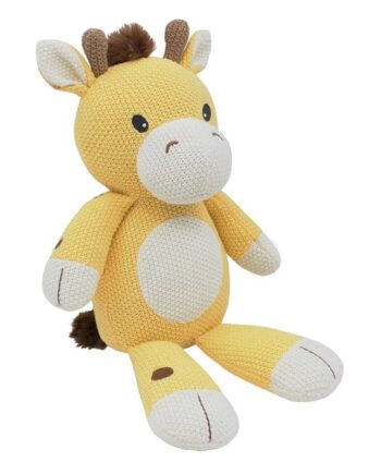 Noah the Giraffe knitted toy soft baby rattle