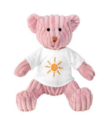 Rainbow bear rose plush teddy bear