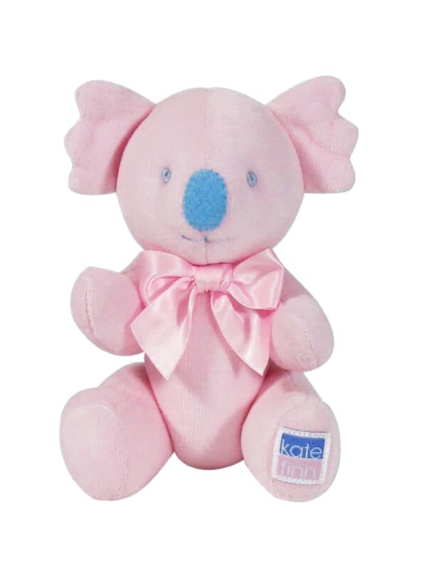 pink velvet koala baby toy rattle